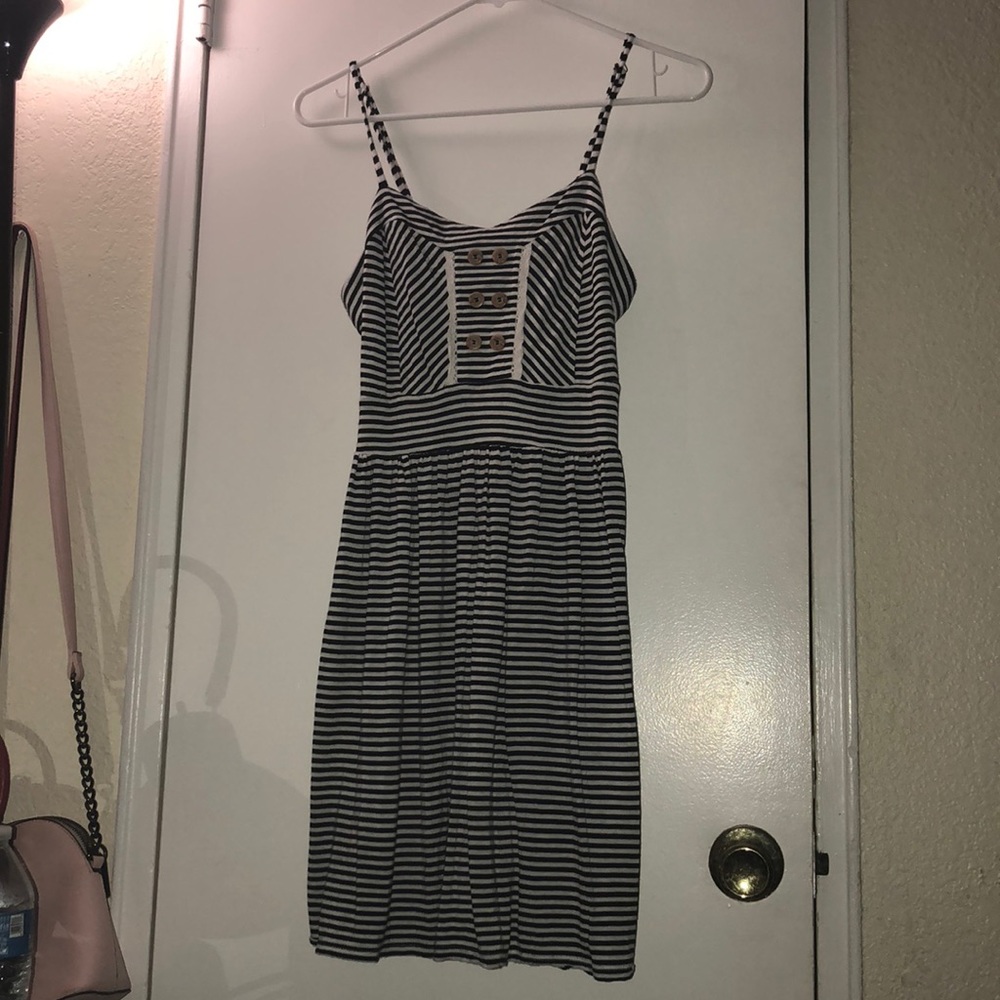 Striped black & white dress
